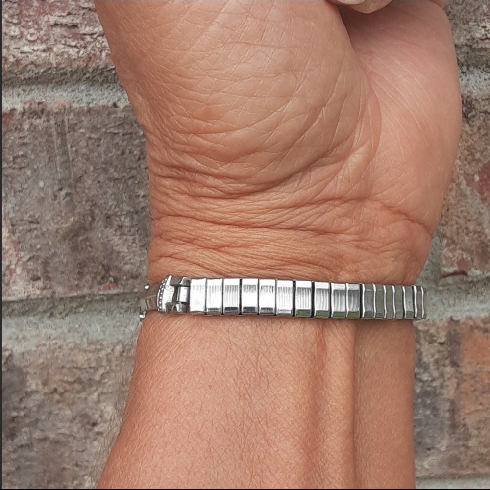 Upcycled Rhinestone Stretch Band Bracelet - Picture 5 of 6